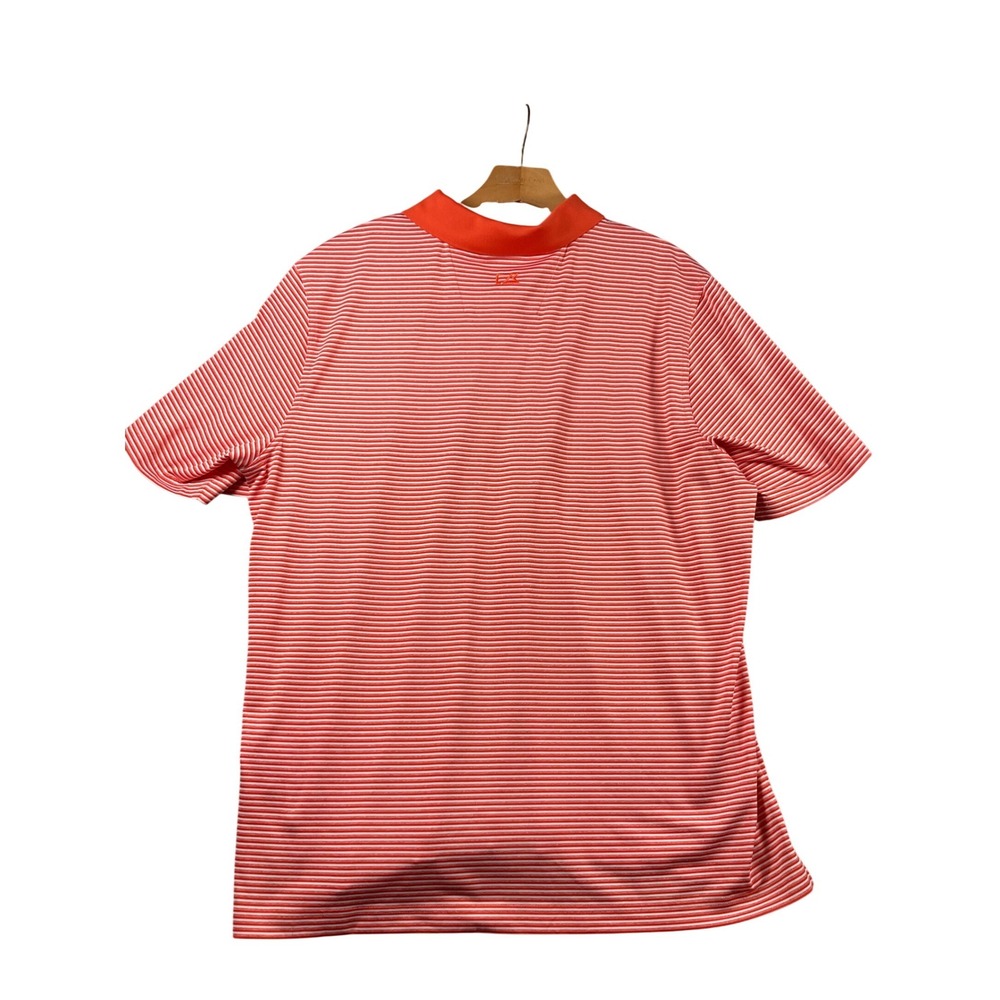 Cutter Buck Oklahoma Striped Polo Shirt Mens XL Orange‎  Short Sleeve Collared - Picture 3 of 6